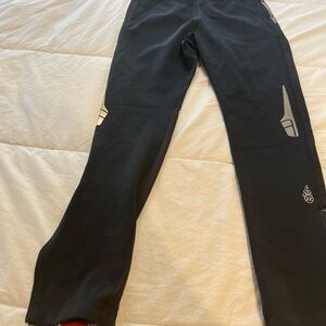 NOVARA Cycling Pant Black  Nylon Zip Ankles Reflective Size M Fleece Lined Mens